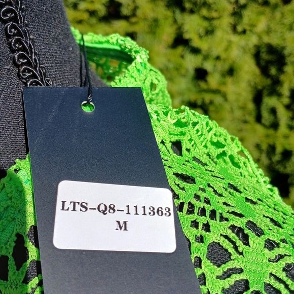 Amazing Neon Green Crochet Lace Tie-Front Cover-Up - Picture 10 of 13